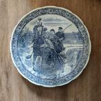 Antiek Groot Delfts Blauw Bord - 39 cm - met Paard en wagen, Antiek en Kunst, Antiek | Wandborden en Tegels, Ophalen of Verzenden