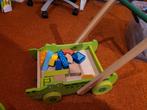 Blokkenkar loopkar, Kinderen en Baby's, Speelgoed | Houten speelgoed, Ophalen, Gebruikt, Overige typen