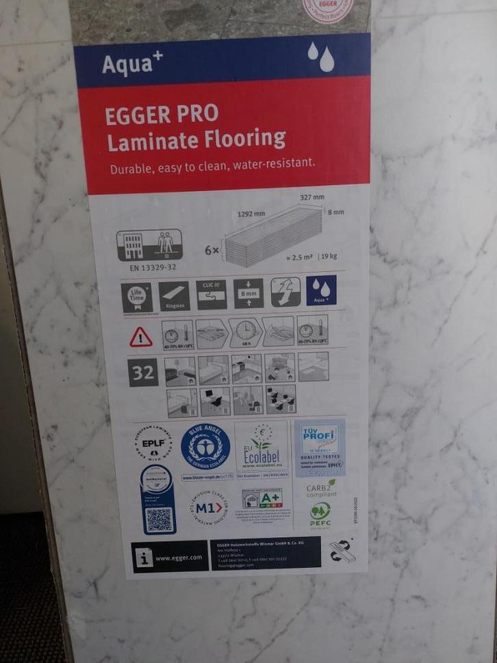 Click laminaat brede vloerdelen marmerlook -pk. à 6 st., Huis en Inrichting, Stoffering | Vloerbedekking, Nieuw, Laminaat, minder dan 10 m²