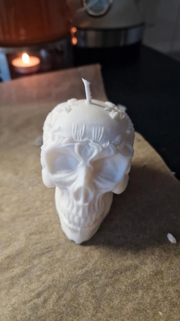100% Soja Wax Kaars - Doodshoofd, Huis en Inrichting, Woonaccessoires | Kandelaars en Kaarsen, Ophalen of Verzenden