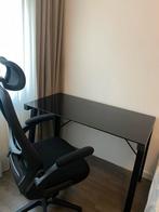Bureaustoel en bureau met glazenplaat, Huis en Inrichting, Bureaus, Ophalen, Zo goed als nieuw, Bureau