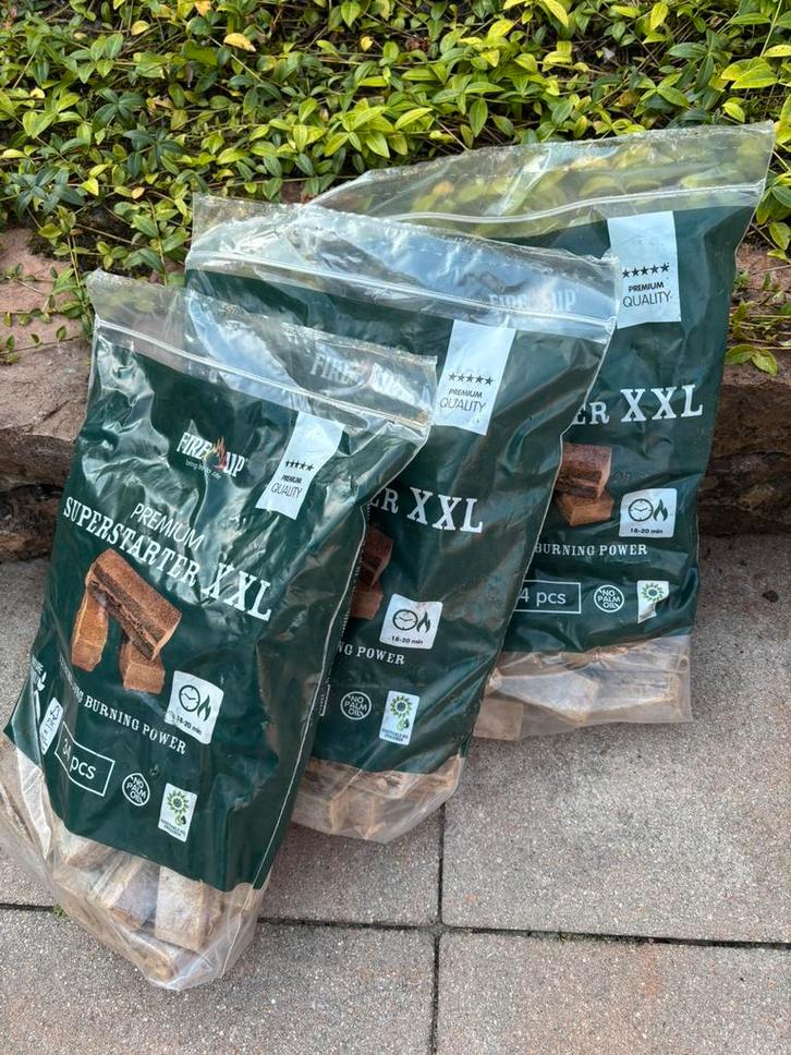 3 zakken Fire-Up Aanmaakblokjes Superstarter XXL, Tuin en Terras, Barbecue-accessoires, Nieuw, Ophalen