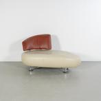 1x Leolux Kikko Chaise Longue Rechts Crème/Kastanje - Chroom, Niet ingevuld, Eenpersoons, Niet ingevuld, Ophalen of Verzenden