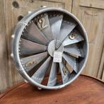Wandklok vliegtuigmotor aviator metaal vliegtuig klok., Ophalen, Gebruikt, Analoog, Wandklok
