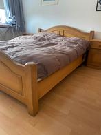 Bed met elektrische lattenbodems 160x200, Ophalen, Gebruikt, Bruin, Tweepersoons
