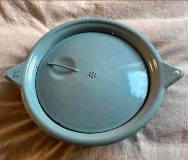 Vintage Emaille Vergiet met Deksel merk BK, Antiek en Kunst, Antiek | Emaille, Ophalen
