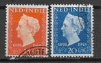 Nederlands Indie 1948 Jubileumzegels Wilhelmina, Verzenden, Gestempeld, Nederlands-Indië