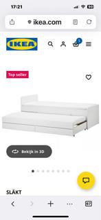 IKEA Slakt Bed - Compleet met Lattenbodems, Huis en Inrichting, Slaapkamer | Bedden, Ophalen, 90 cm, Eenpersoons, Wit