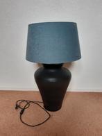Mooie zwarte vaaslamp met blauwe kap, Ophalen, 50 tot 75 cm, Stof, Zo goed als nieuw