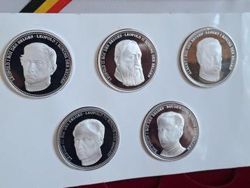 Zilveren proof serie van de Belgische koningen  beschikbaar voor biedingen