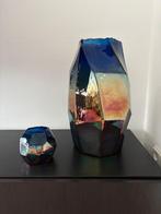 Mooie glazen vaas met iriserende kleuren, Ophalen, Overige kleuren, Minder dan 50 cm, Glas