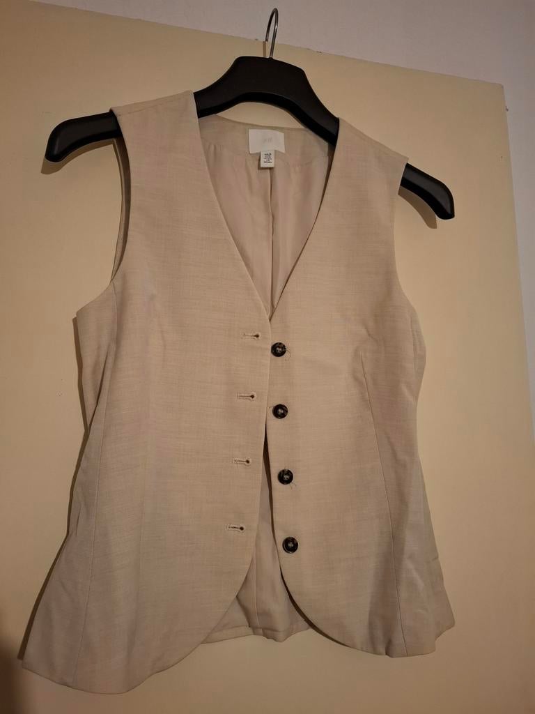 Stijlvol gilet - perfect voor elke gelegenheid!, Kleding | Dames, Jasjes, Kostuums en Pakken, H&M, Beige, Ophalen of Verzenden