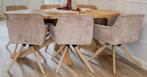 Eetkamer stoelen, Huis en Inrichting, Ophalen, Bruin, Zo goed als nieuw, Stof