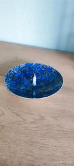 Emaille Kandelaar Blauw Gespikkeld Vintage, Ophalen of Verzenden, Keramiek of Aardewerk