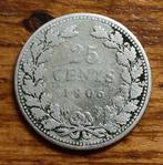Nederland 25 cent 1905, Postzegels en Munten, Munten | Nederland, Verzenden, Zilver, 25 cent, Koningin Wilhelmina