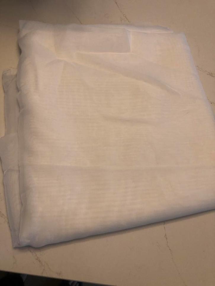 Witte Vitrage Stof - Nieuw!, Huis en Inrichting, Stoffering | Gordijnen en Lamellen, Nieuw, 200 cm of meer, Wit, Ophalen of Verzenden