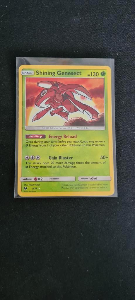 Shining Genesect 9/73 Shining Legends, Hobby en Vrije tijd, Verzamelkaartspellen | Pokémon, Zo goed als nieuw, Ophalen of Verzenden