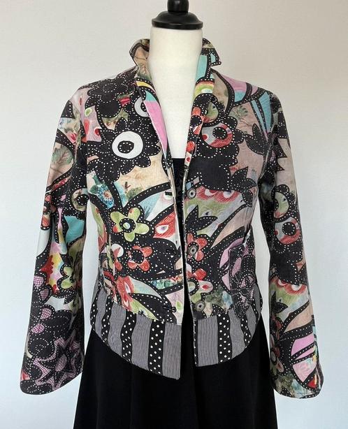 Prachtig meerkleurig jasje van C’arla maat S, Kleding | Dames, Jasjes, Kostuums en Pakken, Gedragen, Jasje, Maat 36 (S), Zwart