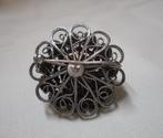 Prachtige zilveren Zeeuwse knop broche nr.490, Verzenden, Zilver, Broche
