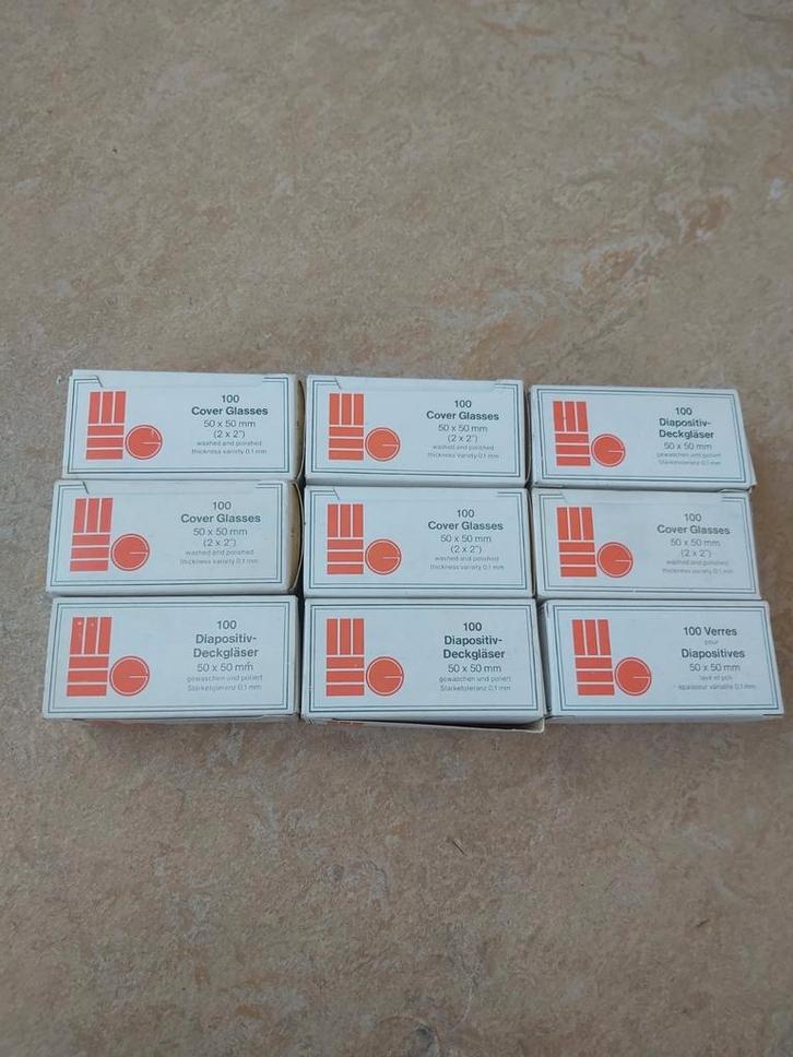 Dekglaasjes / cover glasses 850 stuks dekglaasjes 50x50mm, Audio, Tv en Foto, Diaprojectors, Nieuw, Ophalen of Verzenden