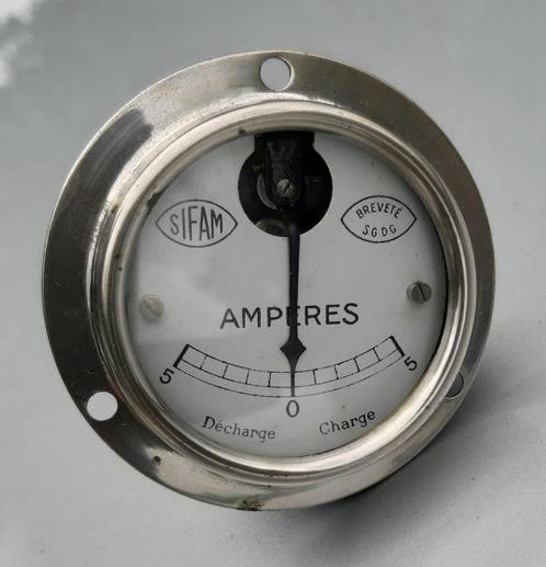 Amperemeter 0 - 5 Amp. voor oude motorfiets of ‘cyclecar’, Motoren, Onderdelen | Oldtimers, Gebruikt, Ophalen of Verzenden