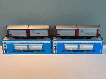 2x Märklin 4633 schuifdakwagons in nieuwstaat beschikbaar voor biedingen