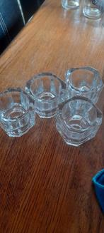 4 glazen eier dopjes, Ophalen of Verzenden, Glas, Overige stijlen, Glas of Glazen