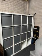 Ikea Vakkenkast Wit met 16 Antraciet Bakken, Huis en Inrichting, Kasten | Overige, Ophalen, Gebruikt