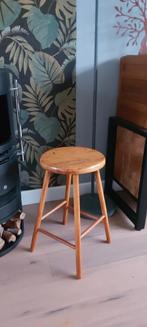 Vintage grenen houten kruk, jaren 60-70, Ophalen of Verzenden, Gebruikt, Hout