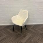 Fluwelen Eetkamerstoelen Wit, Wit, Metaal, Ophalen of Verzenden, Zo goed als nieuw