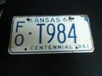 Kentekenplaat licenseplate Kansas 1960 1961 1 Centennial USA, Verzenden, Gebruikt, Auto's