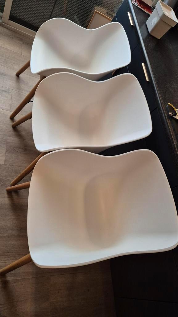3 IKEA Torvid Stoelen - Klassiek Design!, Huis en Inrichting, Stoelen, Gebruikt, Drie, Hout, Kunststof, Wit, Ophalen