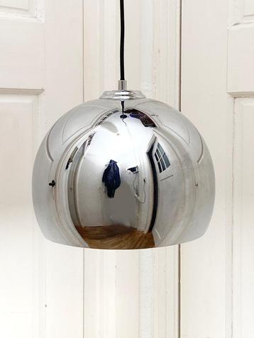 Metalen spiegelbal/-bol hanglamp, chroom, retro Space Age beschikbaar voor biedingen