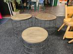 3 bijzettafeltjes, Huis en Inrichting, Ophalen, Gebruikt, Rond, Minder dan 50 cm