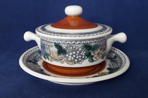 DPM by Goebel Burgund - soepkom met deksel en schotel, Antiek en Kunst, Antiek | Servies los, Ophalen of Verzenden