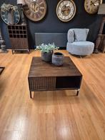 Salontafel mangohout brown 80x80, Ophalen, 50 tot 100 cm, Vierkant, Nieuw