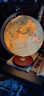 Vintage jaren 70 wereldbol scan-globe met verlichting, Ophalen of Verzenden, Zo goed als nieuw