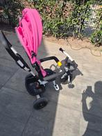 Roze Driewieler met Duwstang en Tasje, Ophalen, Gebruikt, Quinny, Verstelbare duwstang