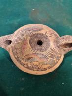 olielamp grieks beschilderd jaren 60, Ophalen of Verzenden, 'T Olde Gre-j, Info@toldegrej.nl, Endepoelstraat 20f Didam