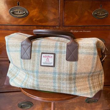 Schotse Harris Tweed weekendbag/overnight bag Beige Stewart beschikbaar voor biedingen