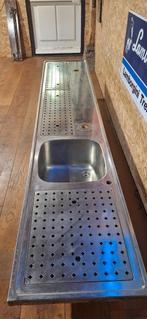 RVS Barblad met Spoelbak, Ophalen, Gebruikt