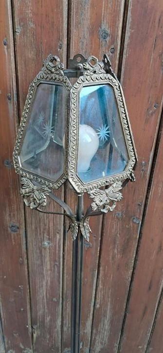 Franse antieke  messing/koper  hanglamp  beschikbaar voor biedingen