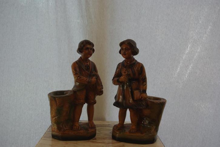 Meisje / jongetje, Antiek en Kunst, Kunst | Beelden en Houtsnijwerken, Ophalen of Verzenden