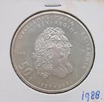 50 gulden 1988., Postzegels en Munten, Munten | Nederland, Verzenden, Koningin Beatrix, Zilver, Losse munt