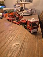 Miniatuur Truck met Graafmachine, Overige merken, 1:50 of kleiner, Ophalen of Verzenden, Zo goed als nieuw