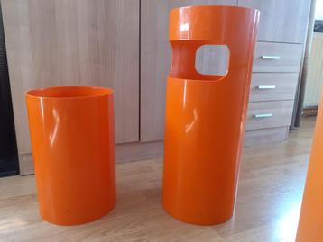 Kartell jaren 70 design oranje prullenbak retro vintage beschikbaar voor biedingen