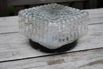 Vintage plafonniere vierkant, Huis en Inrichting, Lampen | Plafondlampen, Gebruikt, Vintage, Ophalen of Verzenden, Glas