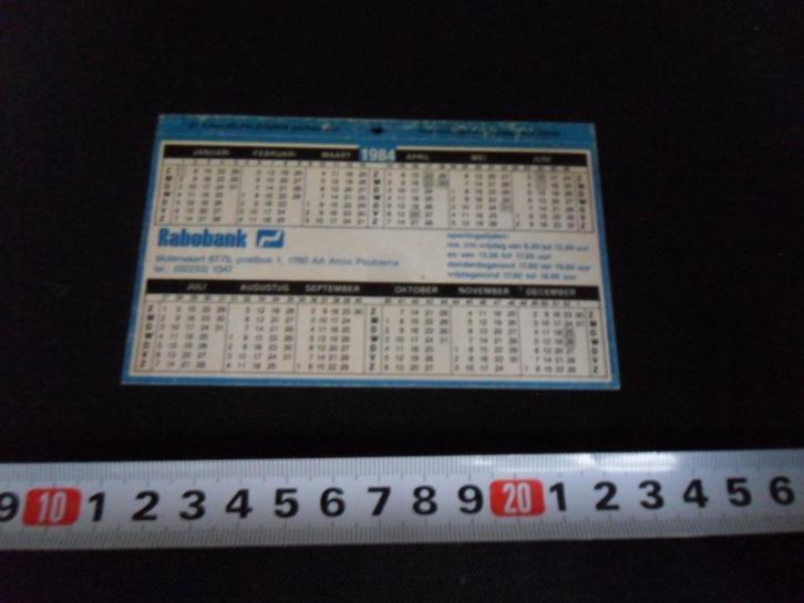 sticker kalender 1984 anna paulowna rabobank, Verzamelen, Stickers, Zo goed als nieuw, Bedrijf of Vereniging, Ophalen