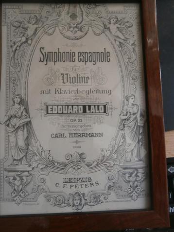 Gravure, SYMPHONIE ESPAGNOLA, Violina in mooi lijstje beschikbaar voor biedingen