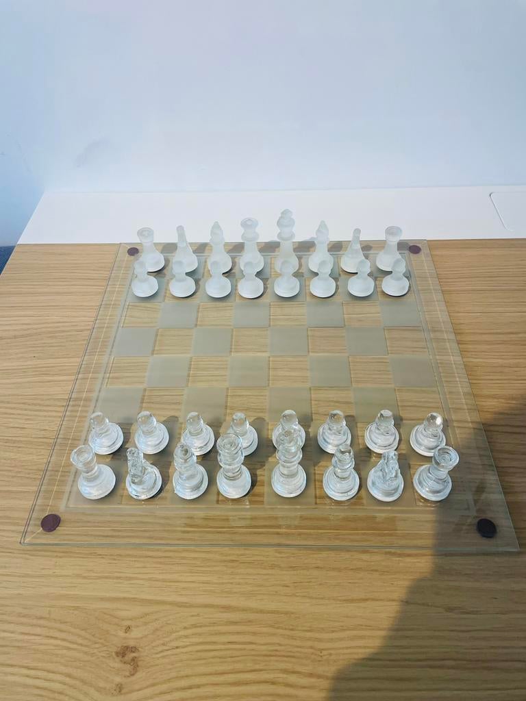Glazen schaakbord, Ophalen of Verzenden, Gebruikt